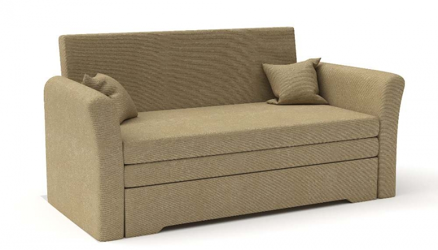 Прямой диван Виктория выкатной коричневый велюр